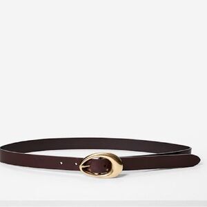 Aritzia Perennial Solid Brass Leather Belt